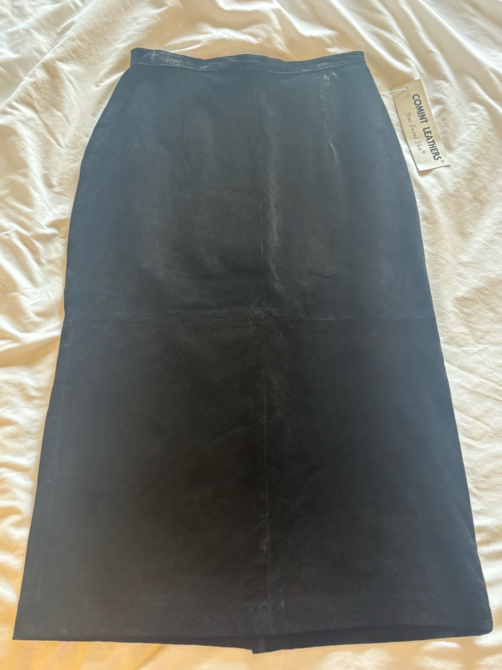 Comme Leather Black Pencil Skirt